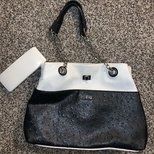 Guess purse and (no brand) sunglasses case.